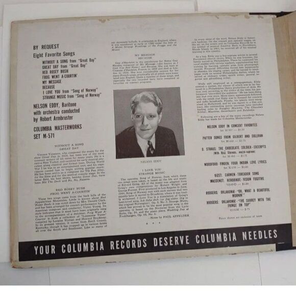 Nelson Eddy by Request 8 Shellac Records Columbia Vintage - Picture 4 of 14